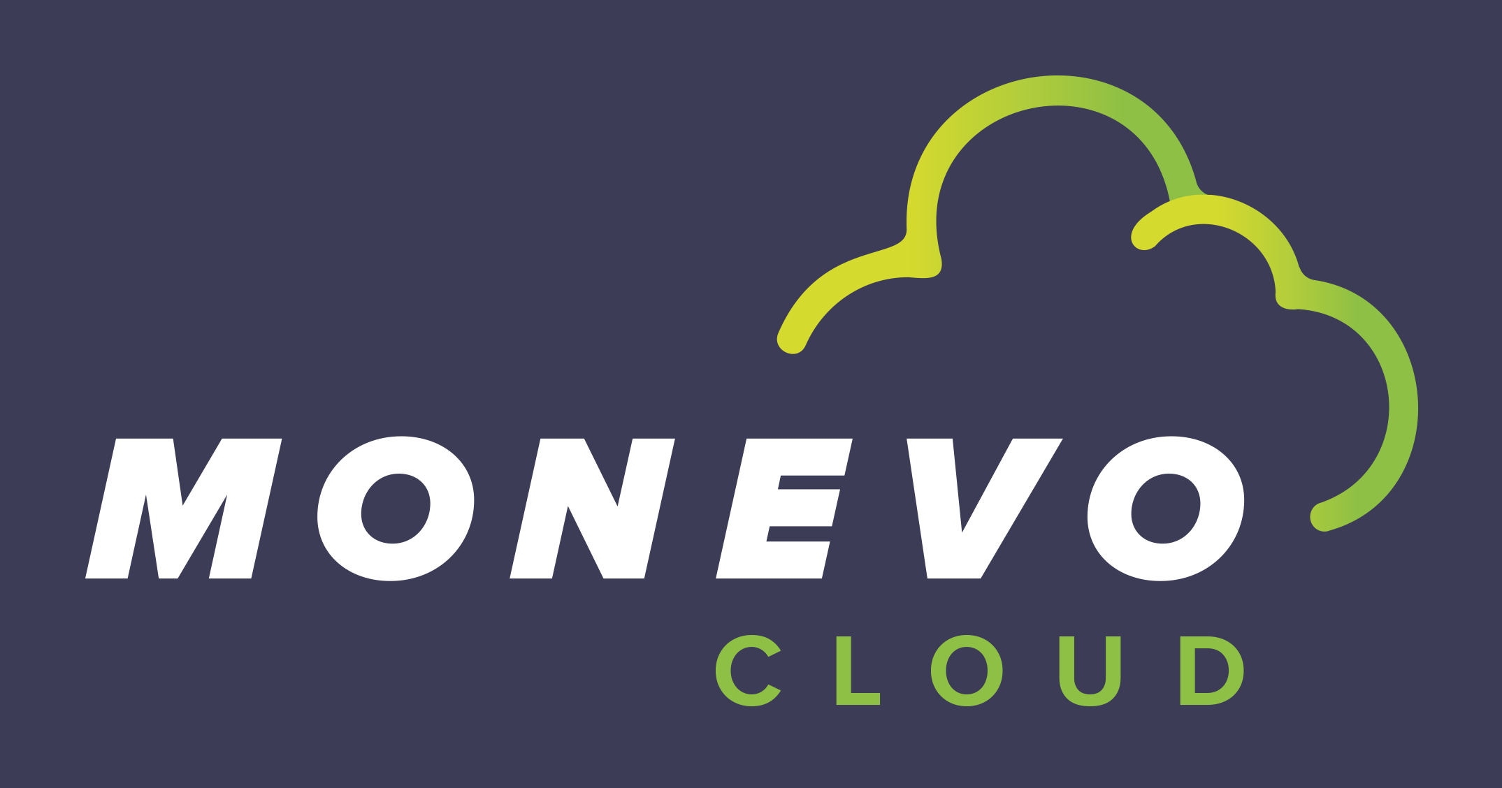 Work in progress: Monevo Provider Cloud logo with green gradient, white letters