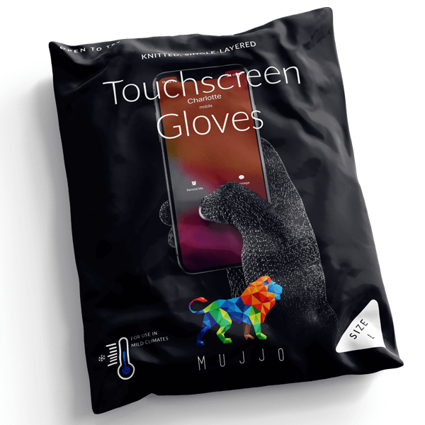 MUJJO touchscreen gloves packaging mockup